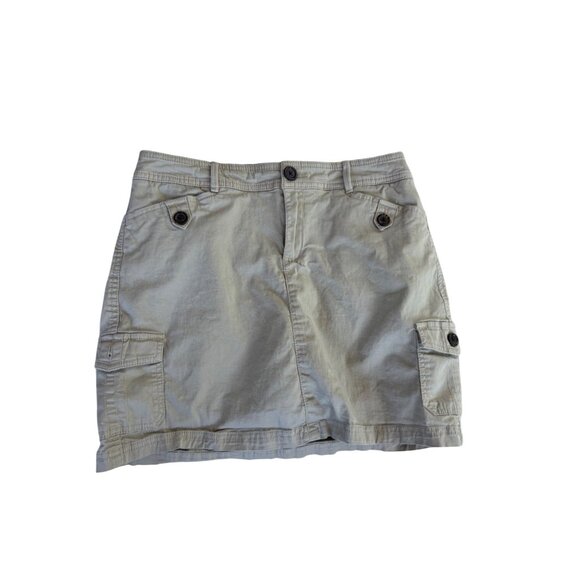 Croft & Barrow 6 Petite Stretch Khaki Cargo Skirt With Pockets - Picture 1 of 6